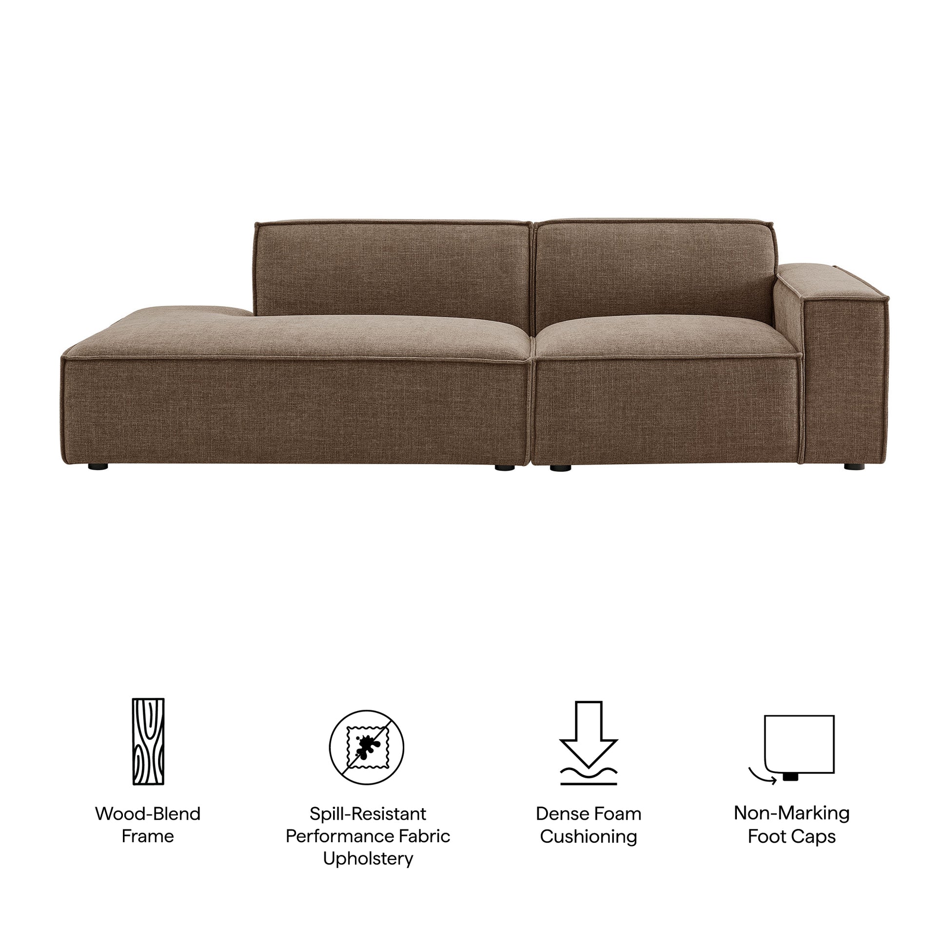 Restore 2-Piece Performance Fabric Upholstered Modular Loveseat by Modway