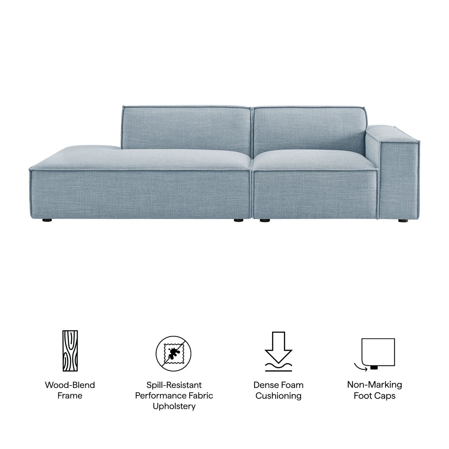Restore 2-Piece Performance Fabric Upholstered Modular Loveseat by Modway