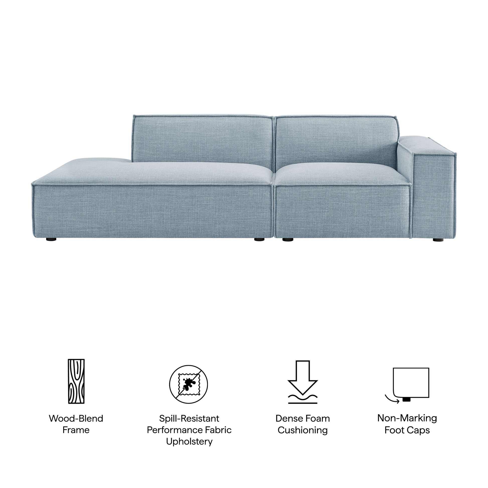 Restore 2-Piece Performance Fabric Upholstered Modular Loveseat by Modway