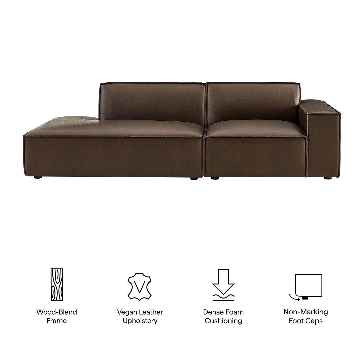 Restore 2-Piece Vegan Leather Modular Loveseat by Modway