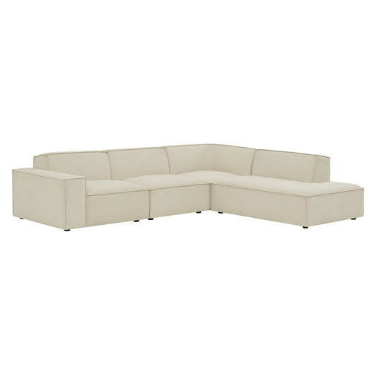 Restore 4-Piece Performance Fabric Upholstered Modular L-Shaped Sofa by Modway