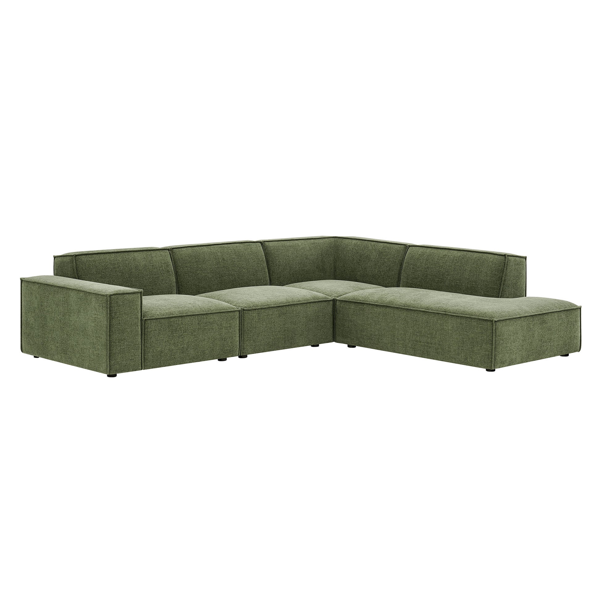 Restore 4-Piece Performance Fabric Upholstered Modular L-Shaped Sofa by Modway