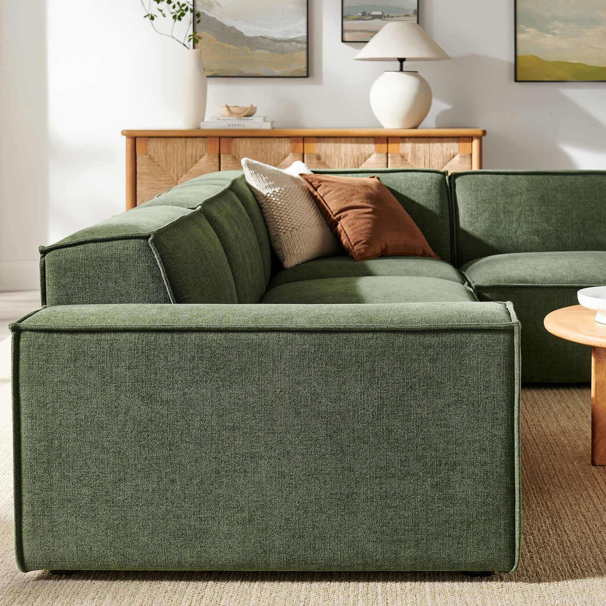 Restore 4-Piece Performance Fabric Upholstered Modular L-Shaped Sofa by Modway