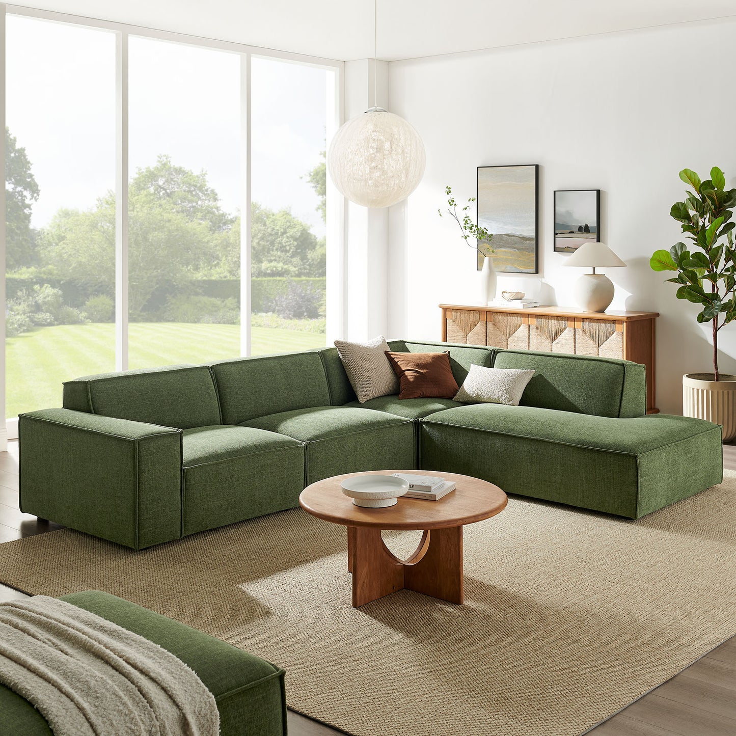 Restore 4-Piece Performance Fabric Upholstered Modular L-Shaped Sofa by Modway