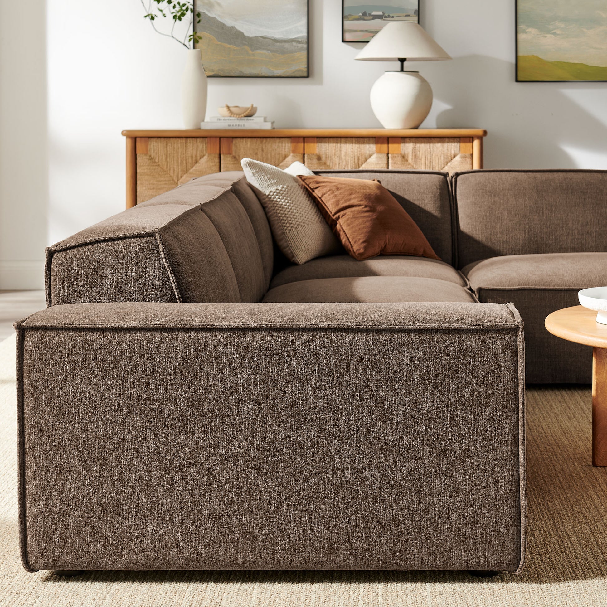 Restore 4-Piece Performance Fabric Upholstered Modular L-Shaped Sofa by Modway