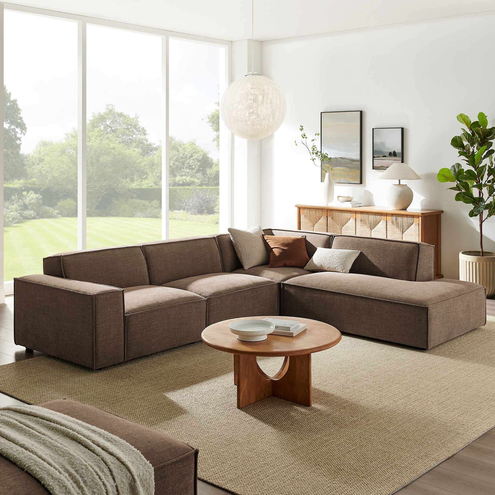 Restore 4-Piece Performance Fabric Upholstered Modular L-Shaped Sofa by Modway