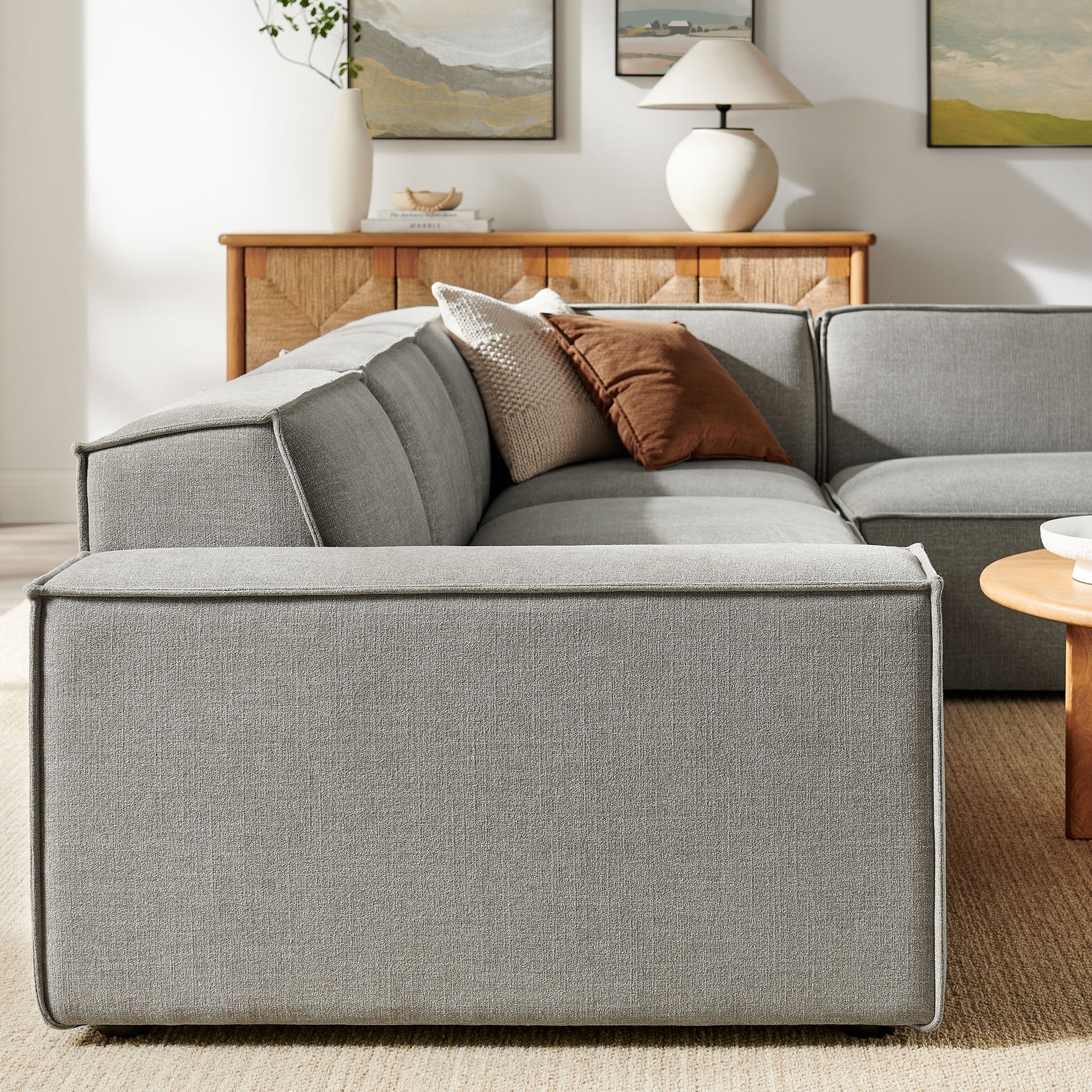 Restore 4-Piece Performance Fabric Upholstered Modular L-Shaped Sofa by Modway