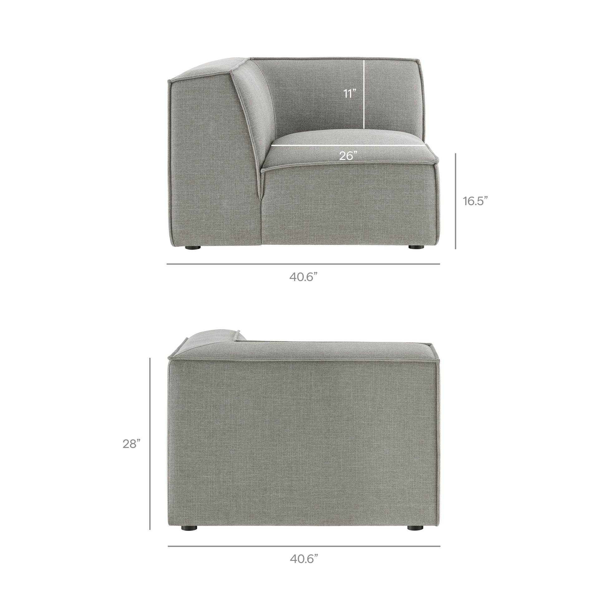 Restore 4-Piece Performance Fabric Upholstered Modular L-Shaped Sofa by Modway