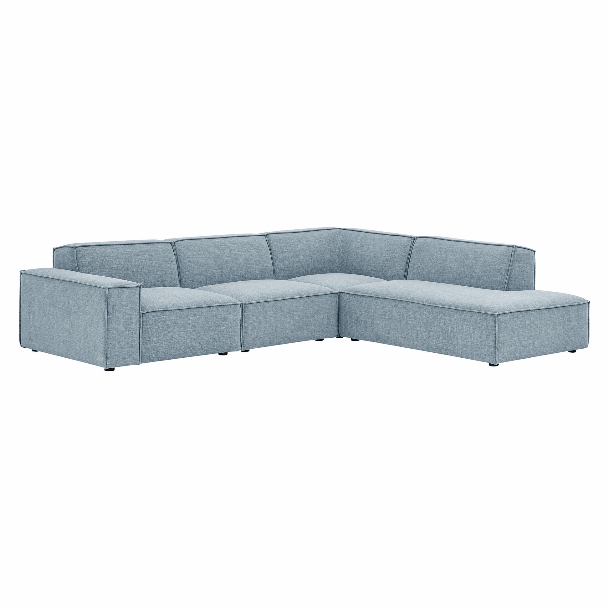 Restore 4-Piece Performance Fabric Upholstered Modular L-Shaped Sofa by Modway