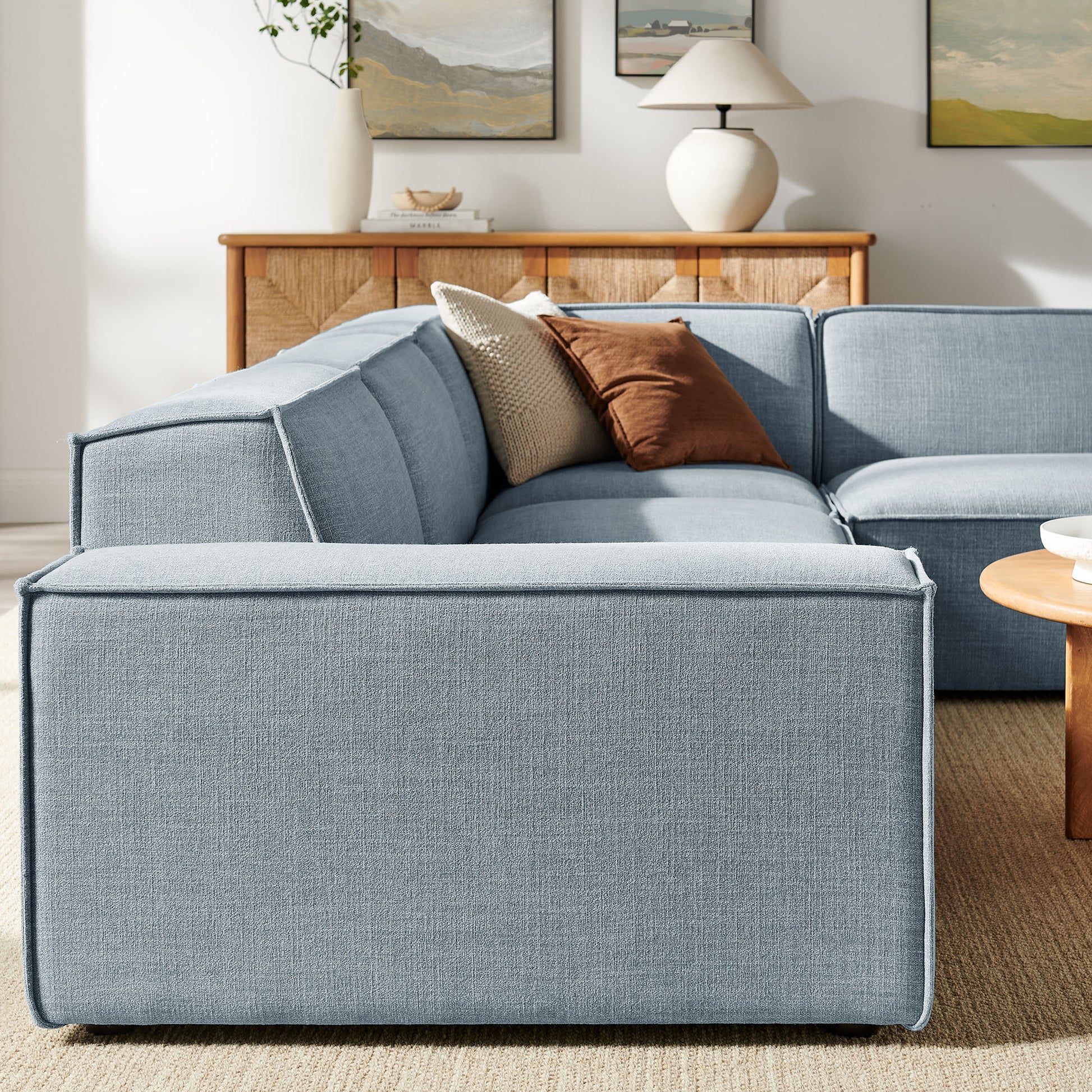 Restore 4-Piece Performance Fabric Upholstered Modular L-Shaped Sofa by Modway