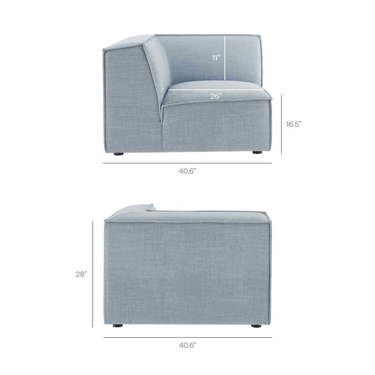 Restore 4-Piece Performance Fabric Upholstered Modular L-Shaped Sofa by Modway