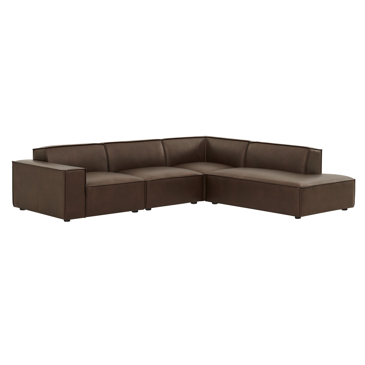 Restore 4-Piece Vegan Leather Modular L-Shaped Sofa by Modway