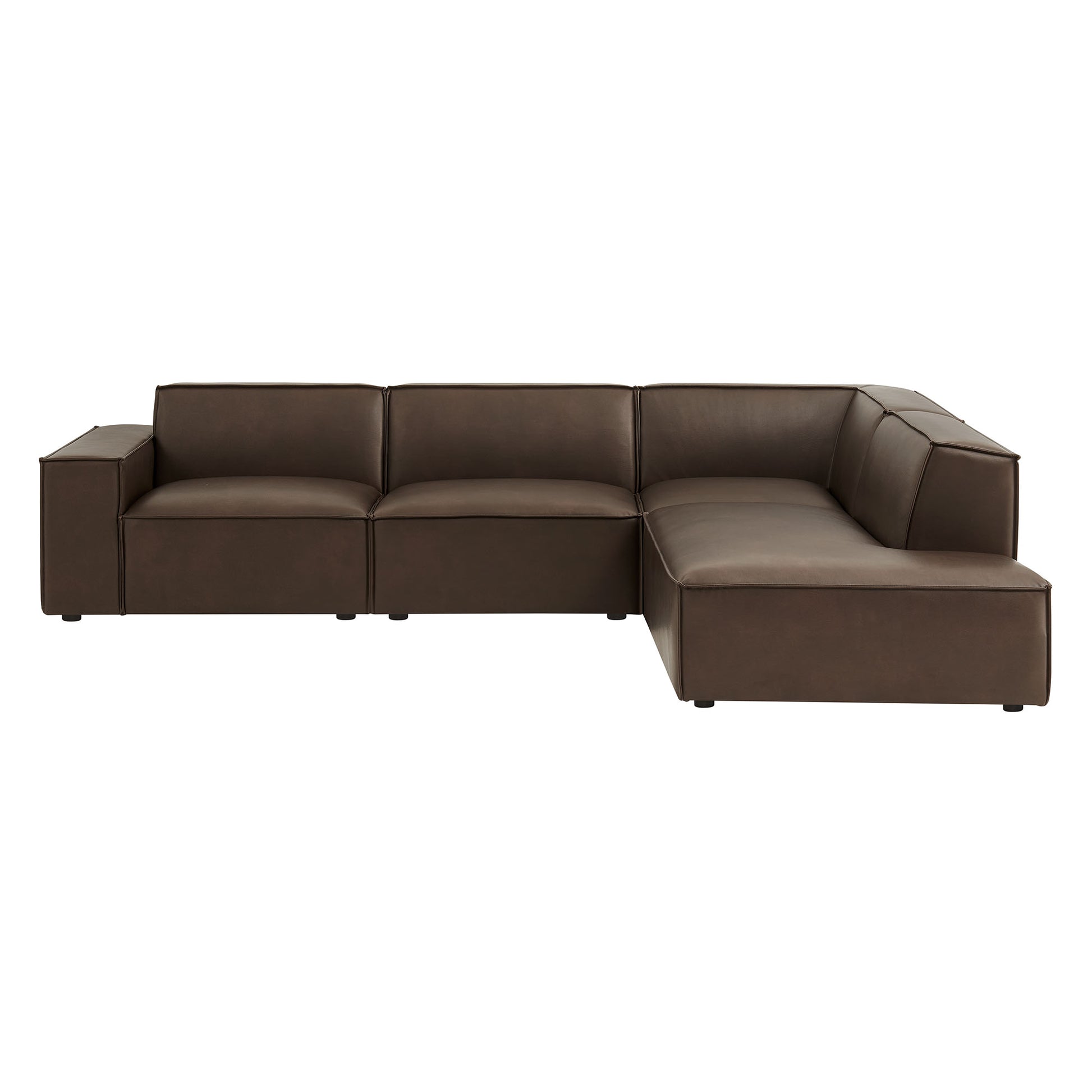 Restore 4-Piece Vegan Leather Modular L-Shaped Sofa by Modway
