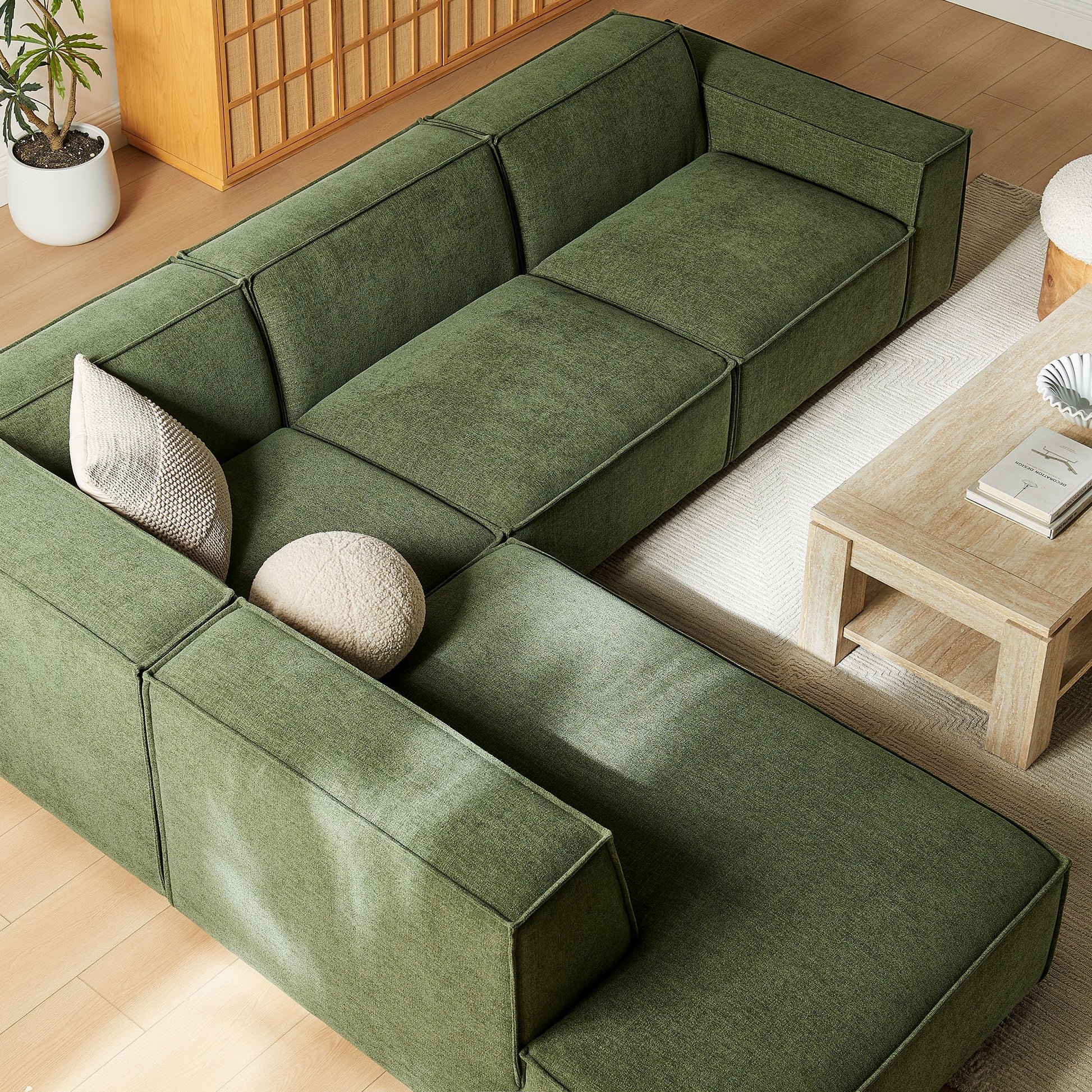 Restore 4-Piece Performance Fabric Upholstered Modular L-Shaped Sofa by Modway