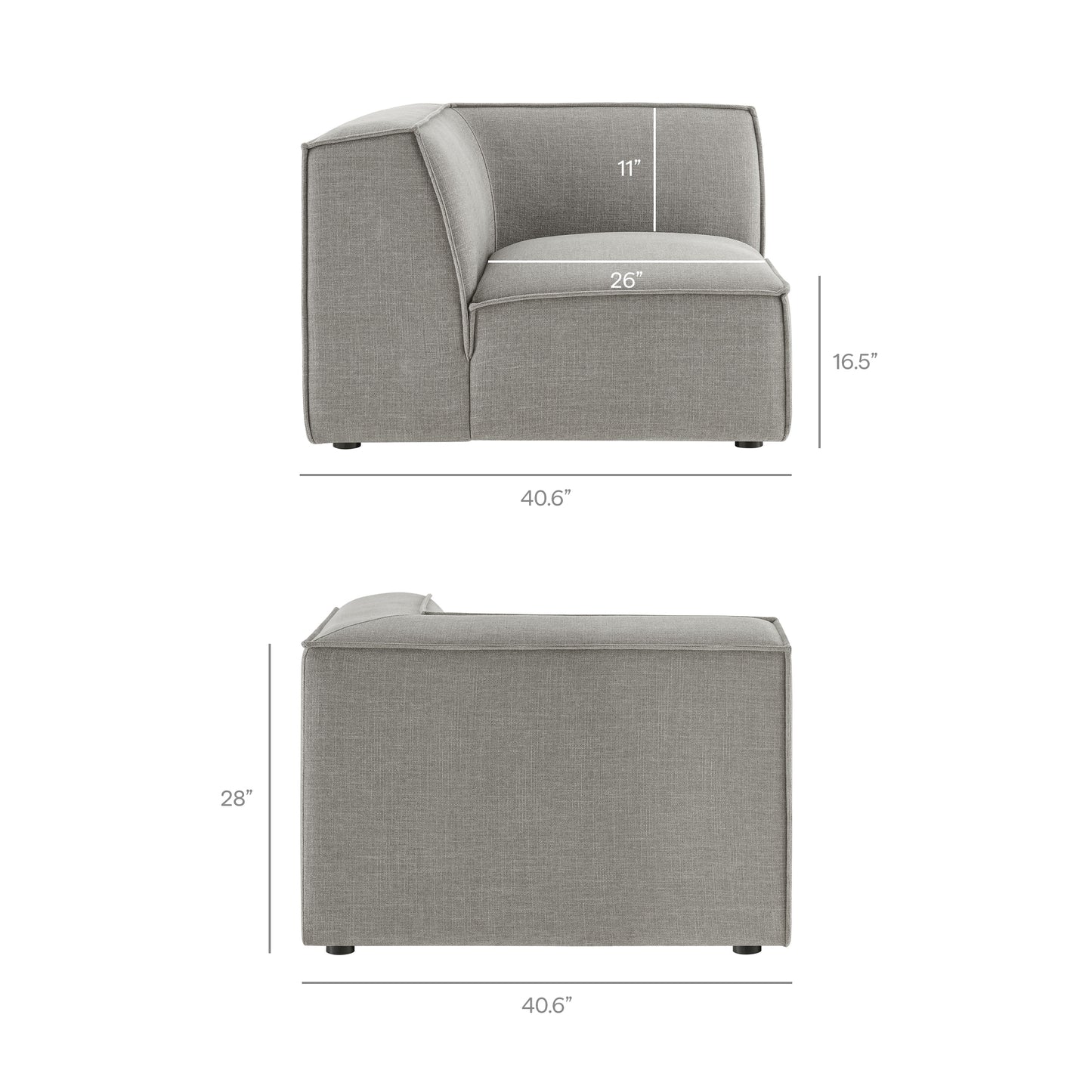 Restore 4-Piece Performance Fabric Upholstered Modular L-Shaped Sofa by Modway