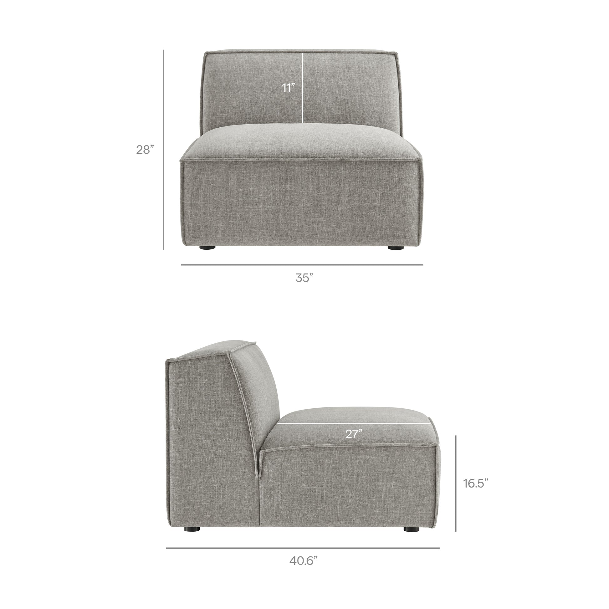Restore 4-Piece Performance Fabric Upholstered Modular L-Shaped Sofa by Modway