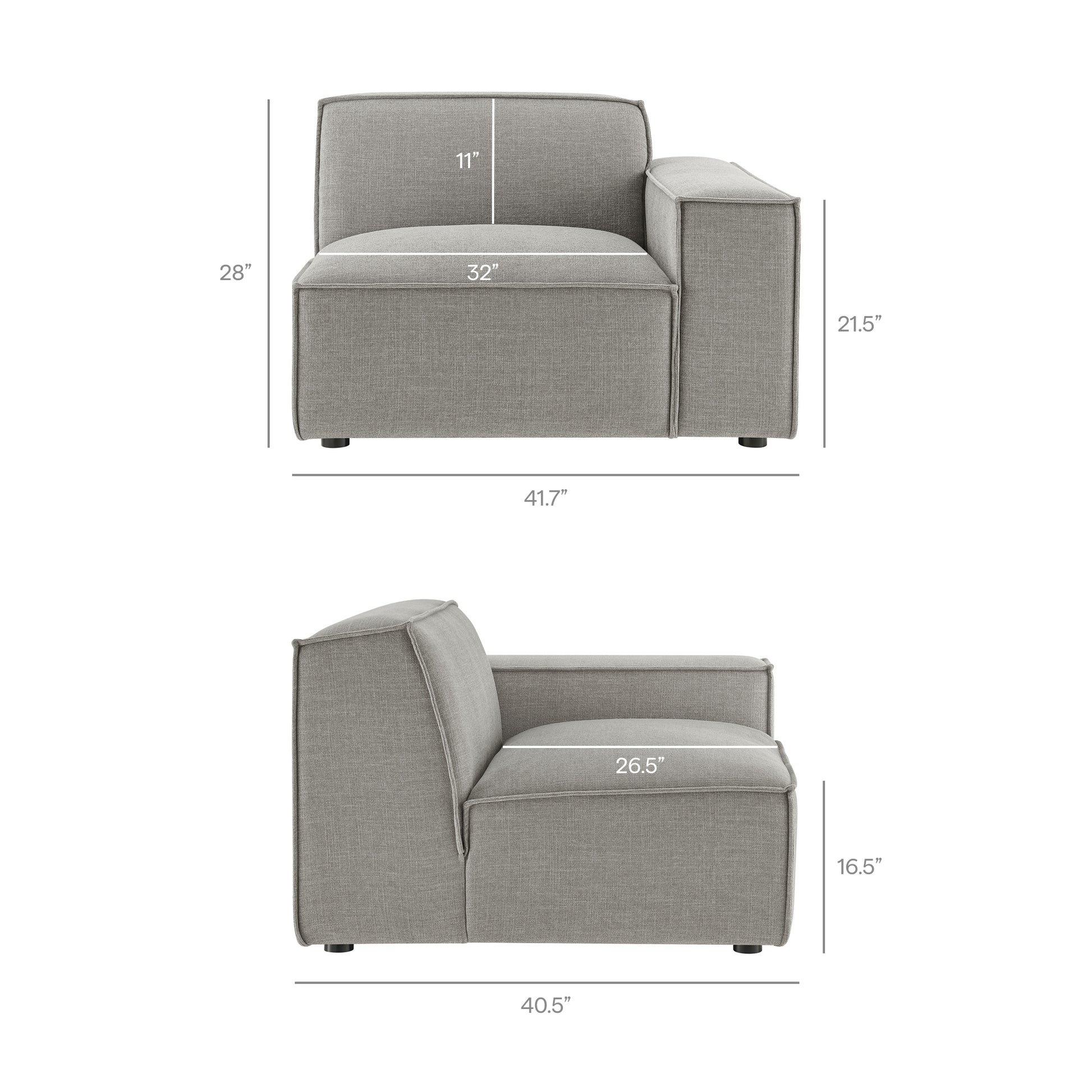 Restore 4-Piece Performance Fabric Upholstered Modular L-Shaped Sofa by Modway