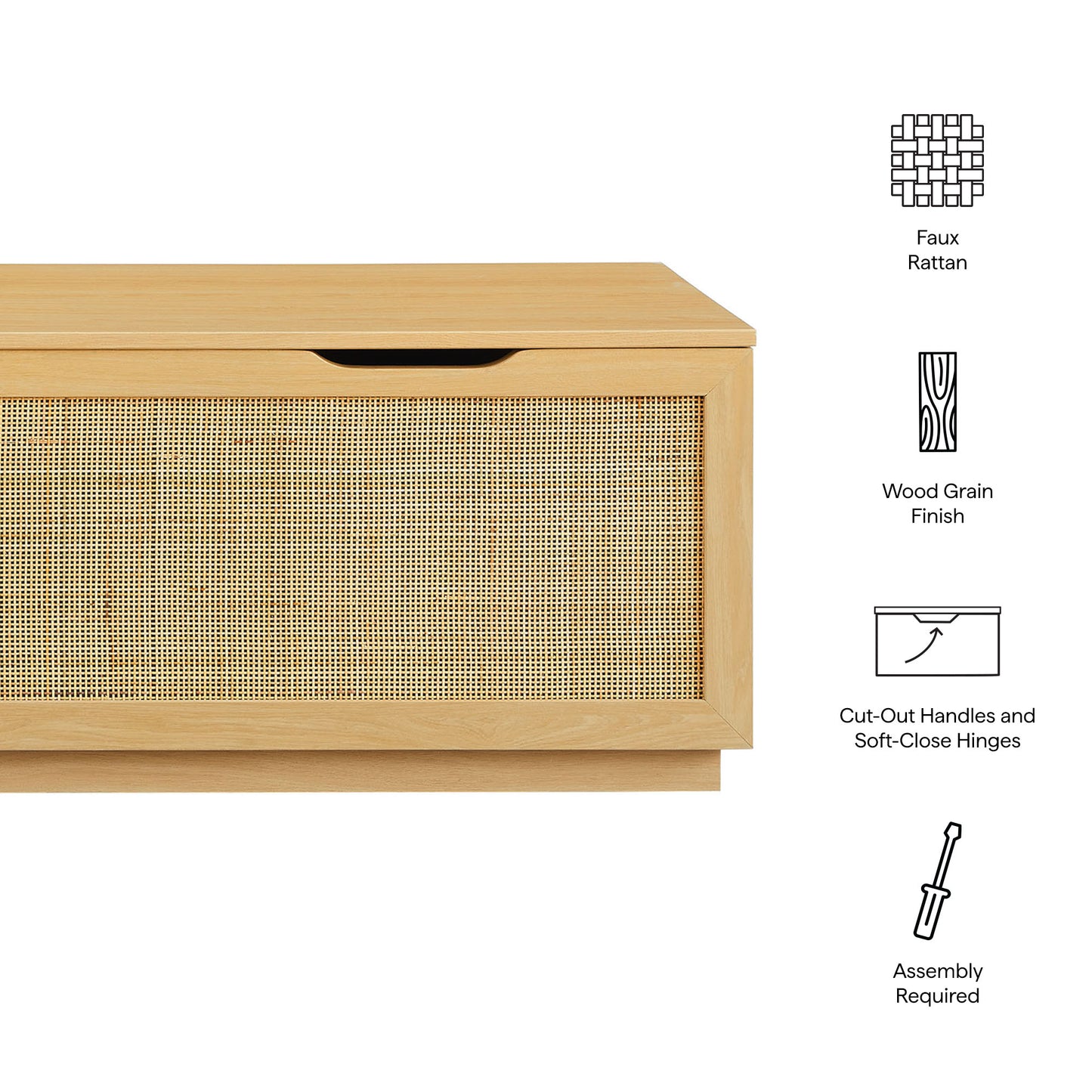 Soma 47" Rattan Storage Bench by Modway - Stylish Woven Seating with Lift-Top Storage