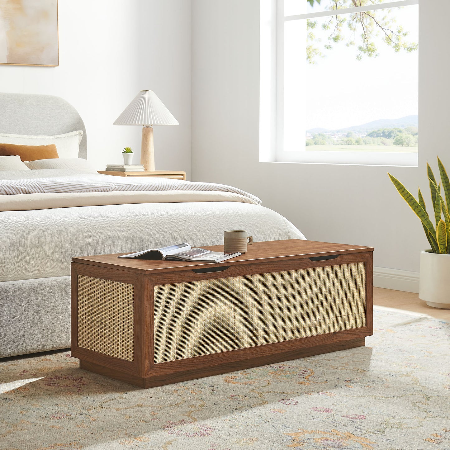 Soma 47" Rattan Storage Bench by Modway - Stylish Woven Seating with Lift-Top Storage