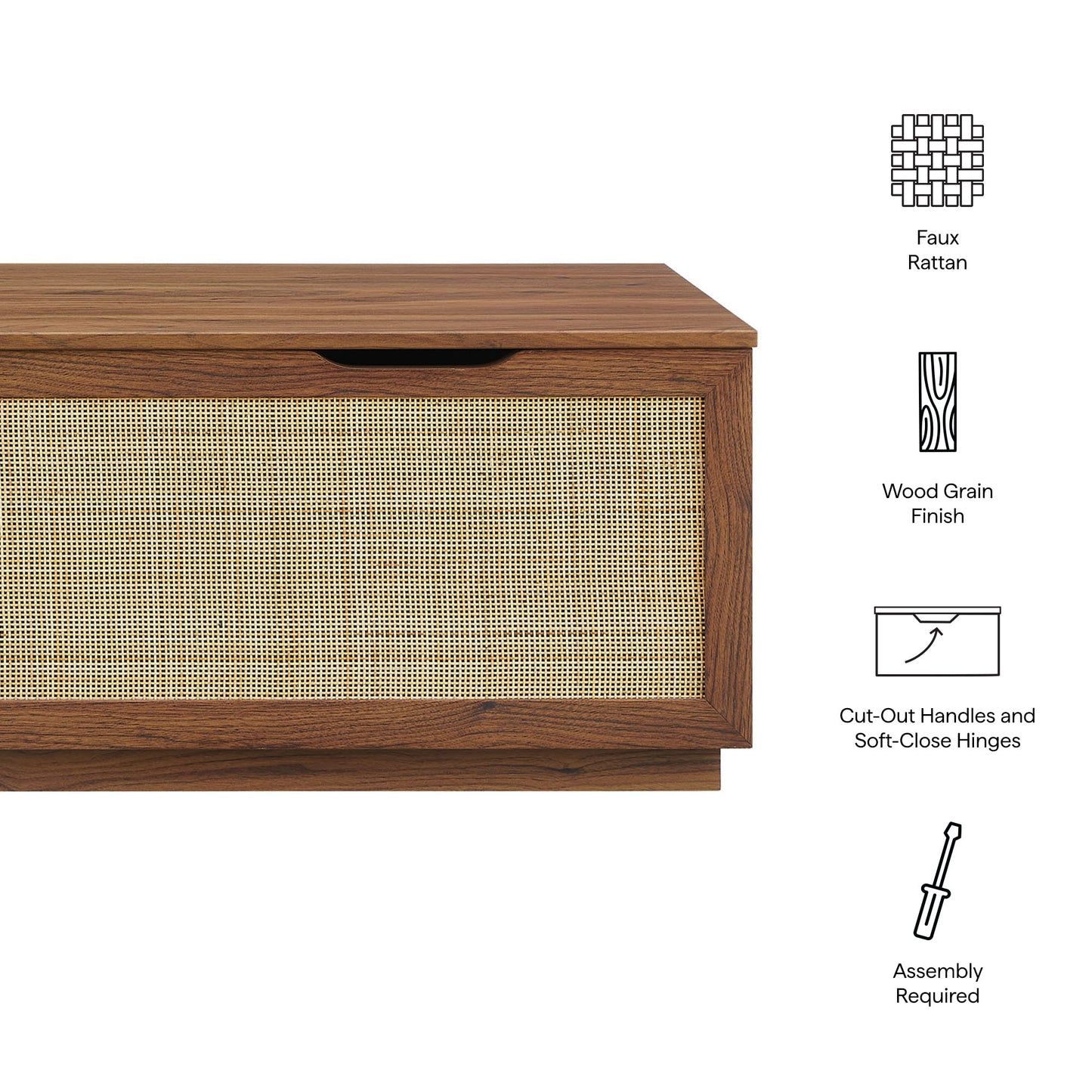 Soma 47" Rattan Storage Bench by Modway - Stylish Woven Seating with Lift-Top Storage