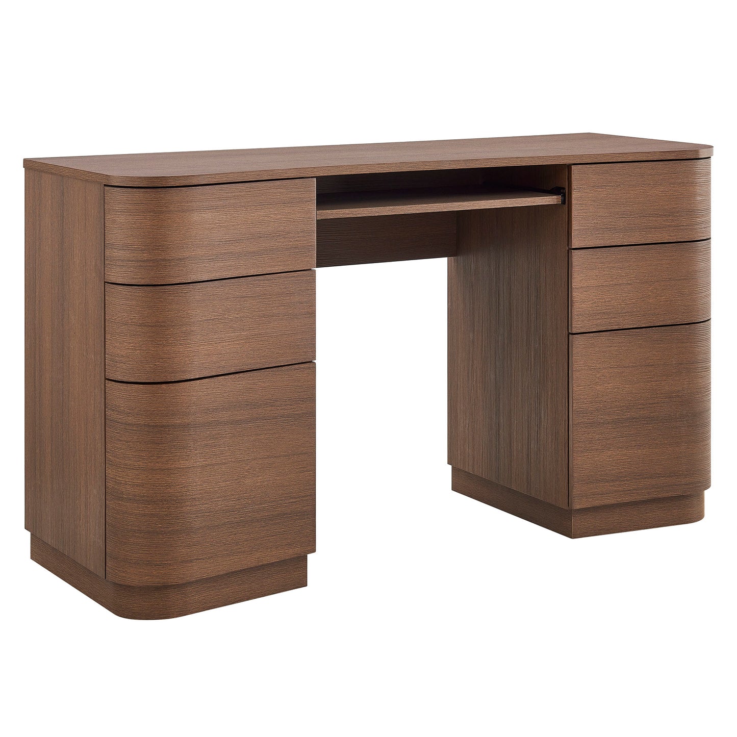 Mirae 6-Drawer Curved Office Desk by Modway — Contemporary Executive Workstation Table