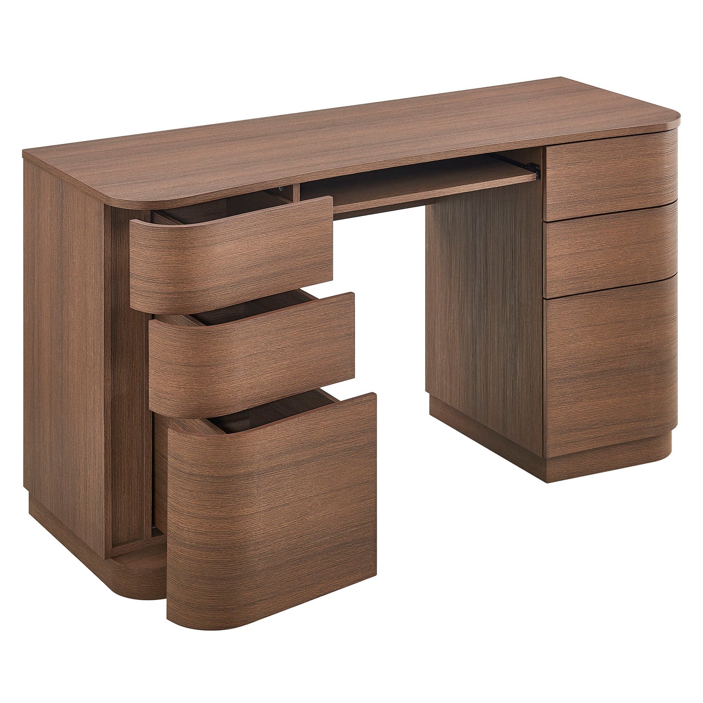 Mirae 6-Drawer Curved Office Desk by Modway — Contemporary Executive Workstation Table