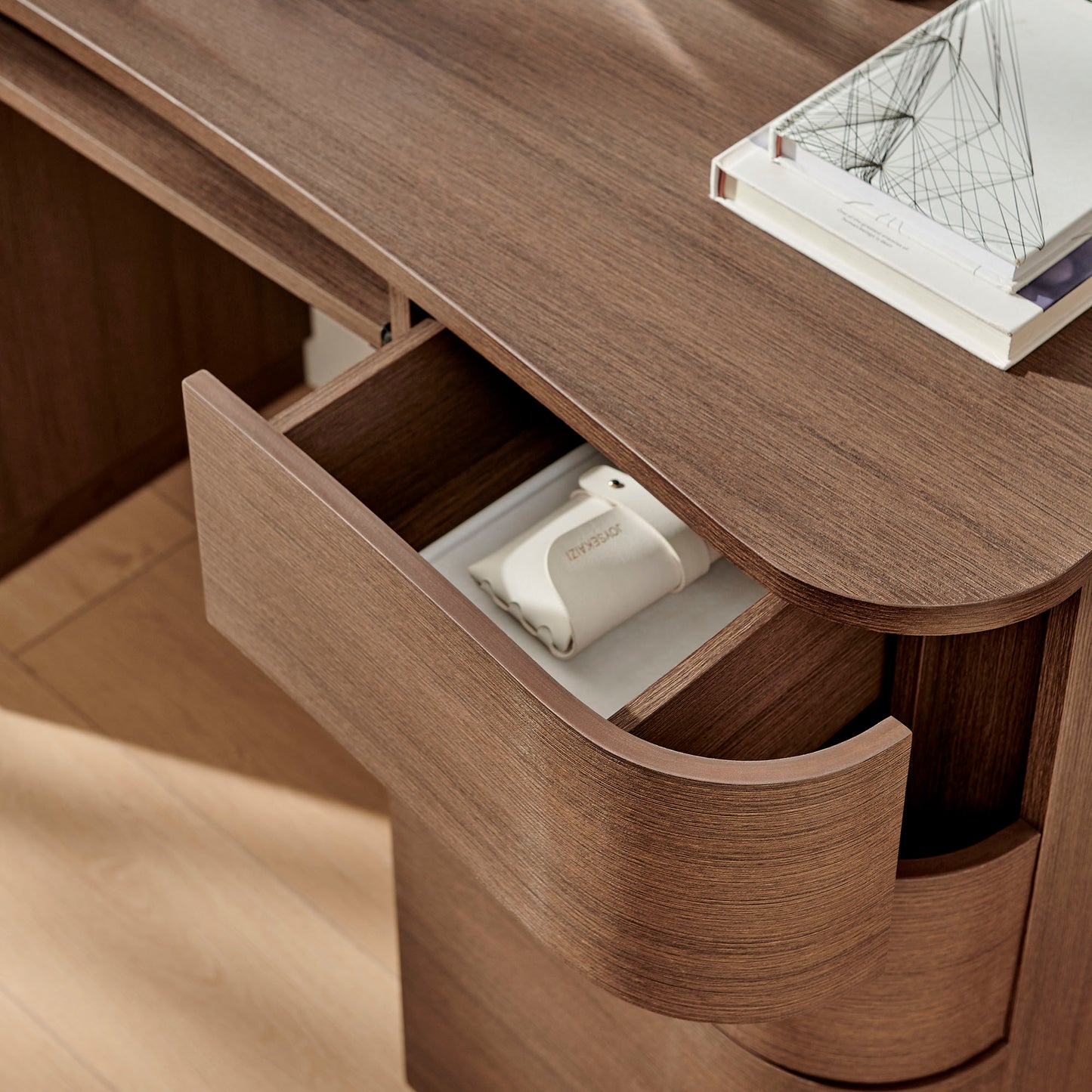 Mirae 6-Drawer Curved Office Desk by Modway — Contemporary Executive Workstation Table
