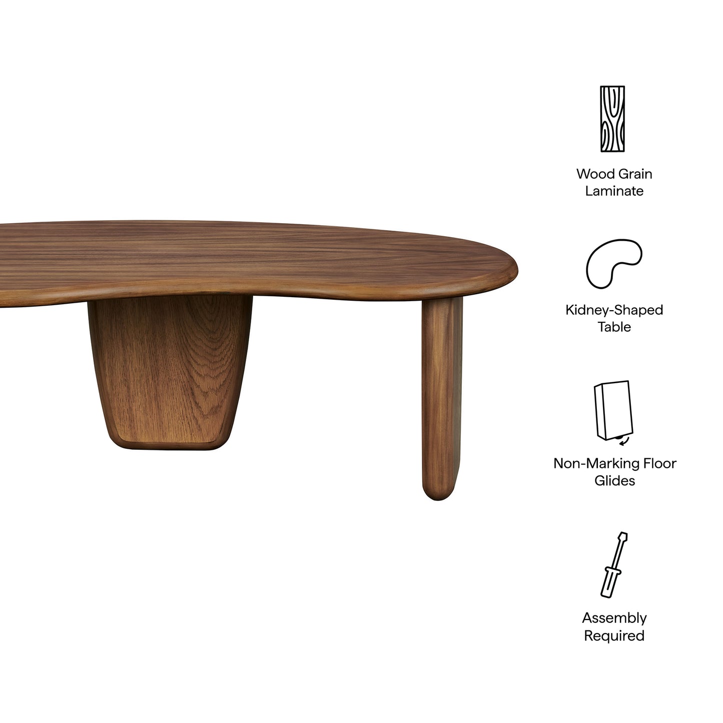 Vetra Kidney-Shaped Free Coffee Table by Modway EEI-7437 — for Living Room