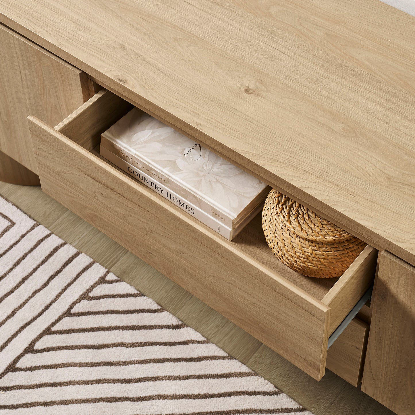 Duval 71 Inch Oval TV Cabinet by Modway EEI-7440 Mid-Century Modern Entertainment Console