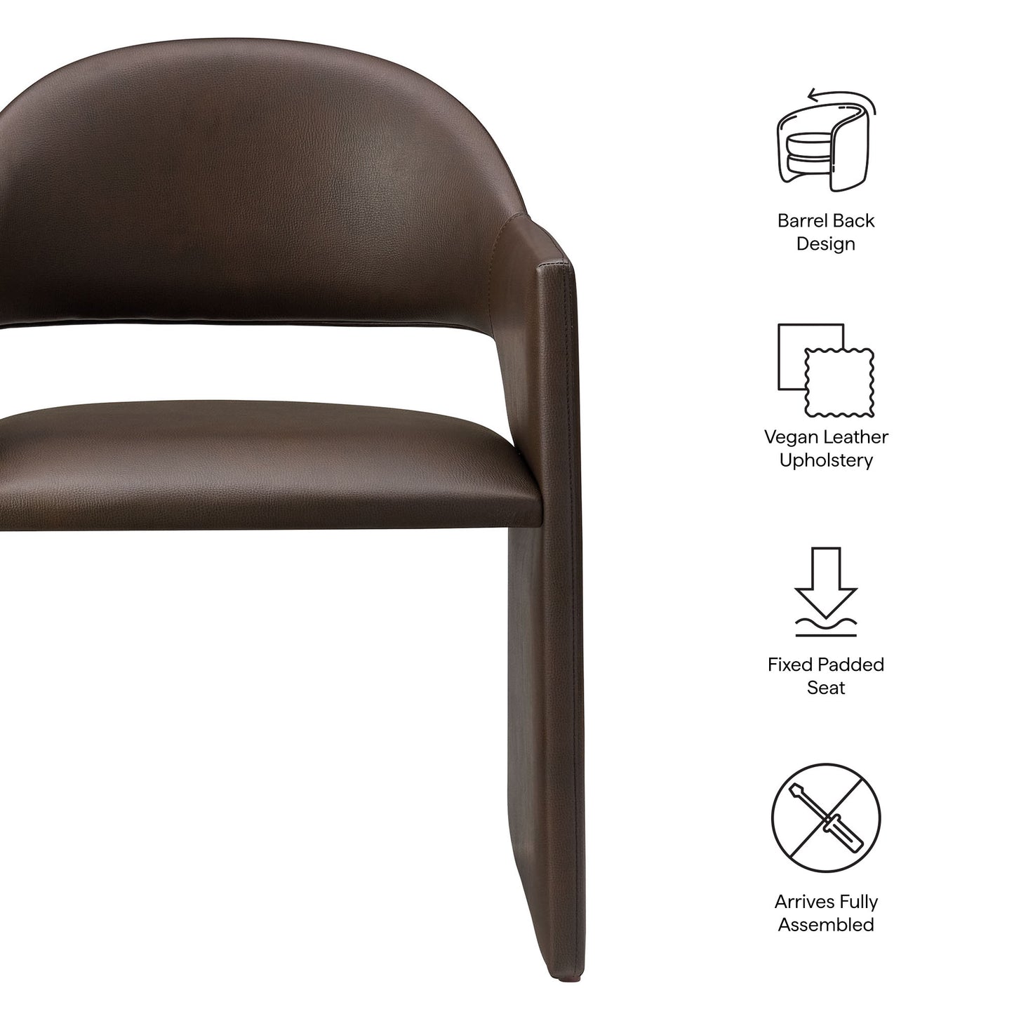 Talia Vegan Leather Dining Armchair by Modway EEI-7442 — Modern Dining Room Accent Chair