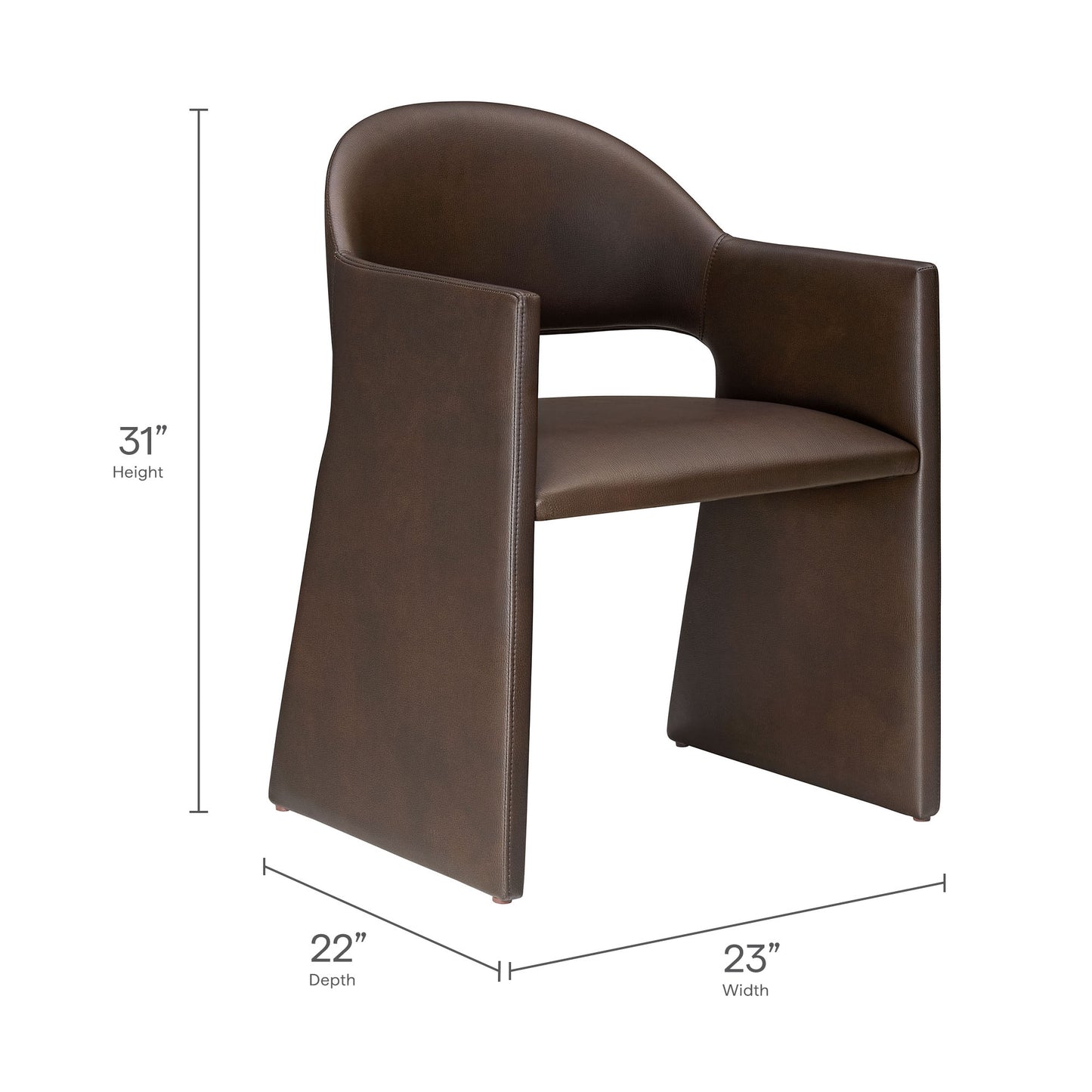 Talia Vegan Leather Dining Armchair by Modway EEI-7442 — Modern Dining Room Accent Chair