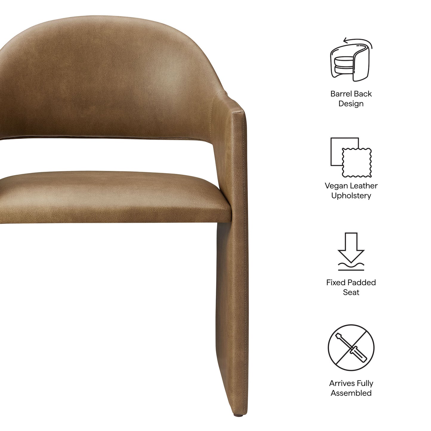 Talia Vegan Leather Dining Armchair by Modway EEI-7442 — Modern Dining Room Accent Chair