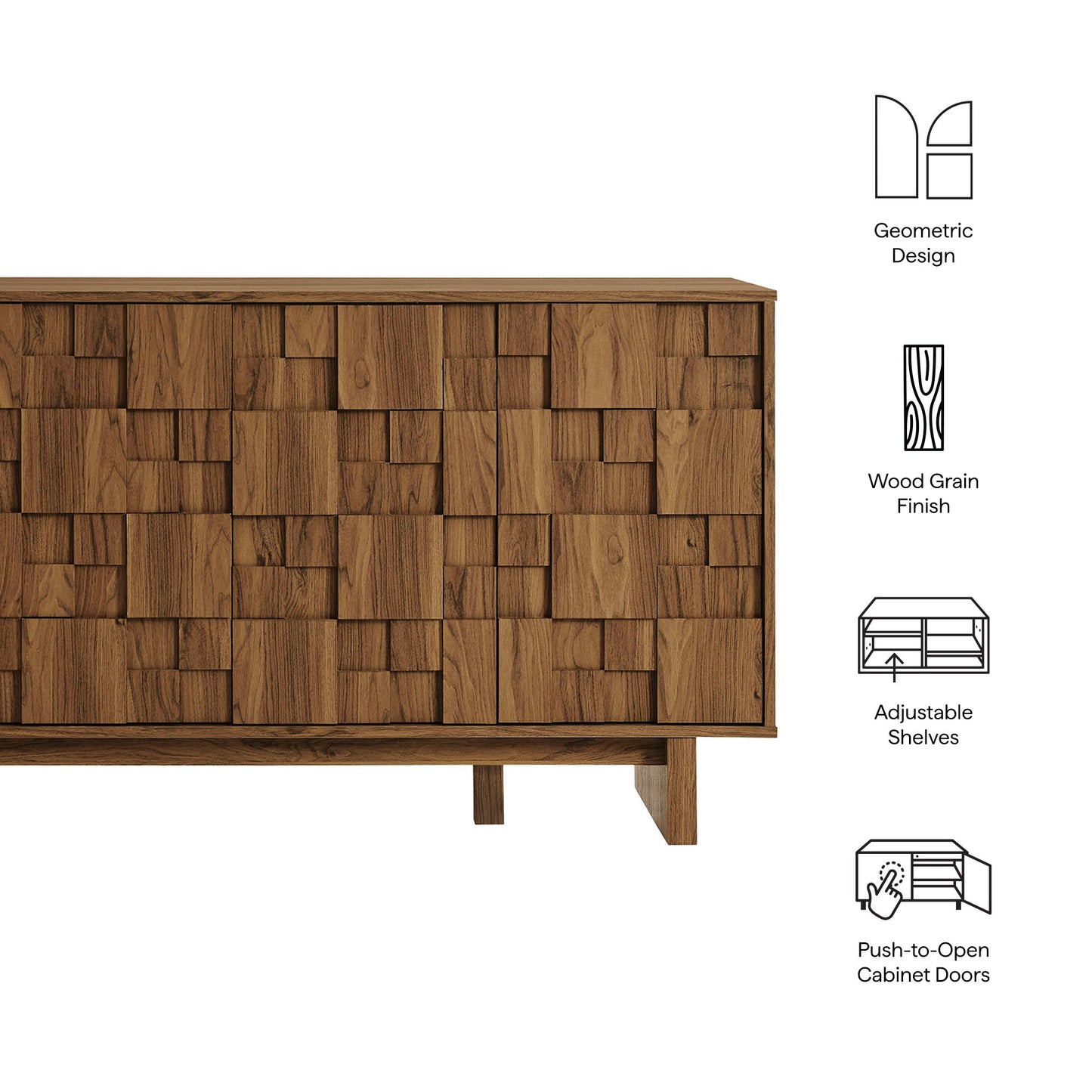 Owen 59 Inch 4 Door Geometric Sideboard by Modway EEI-7448-WAL