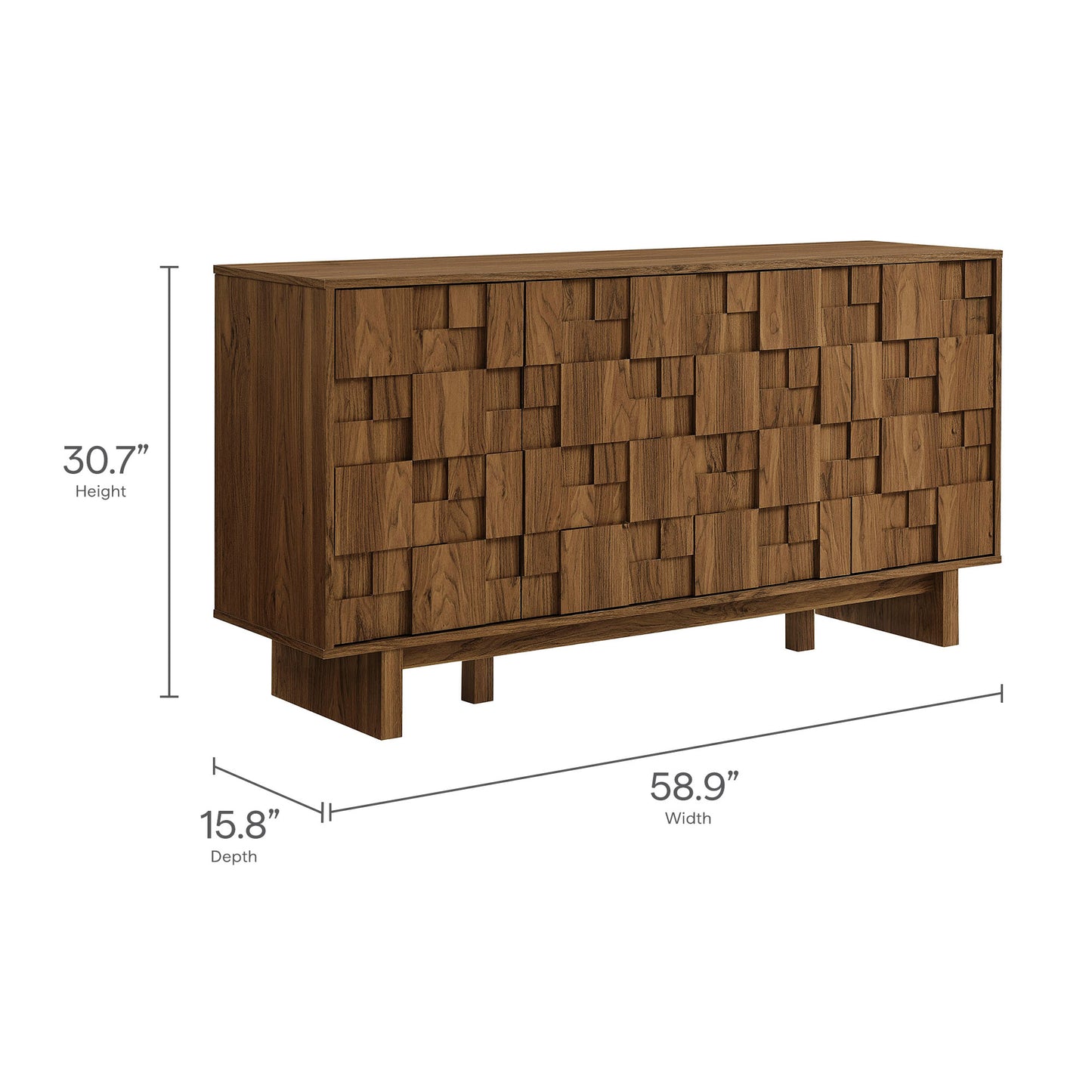 Owen 59 Inch 4 Door Geometric Sideboard by Modway EEI-7448-WAL