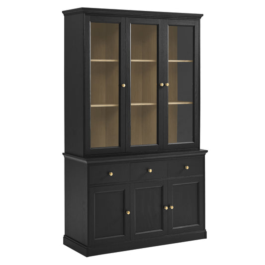 Amara 79 Inch Large Storage Display Cabinet by Modway EEI-7449-BLK-OAK