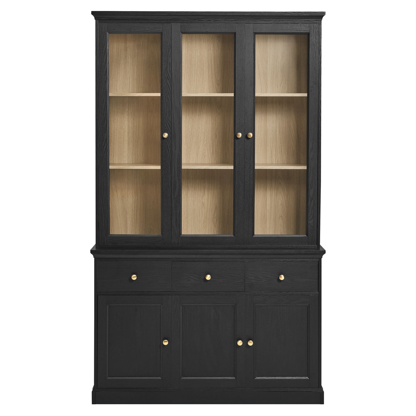 Amara 79 Inch Large Storage Display Cabinet by Modway EEI-7449-BLK-OAK