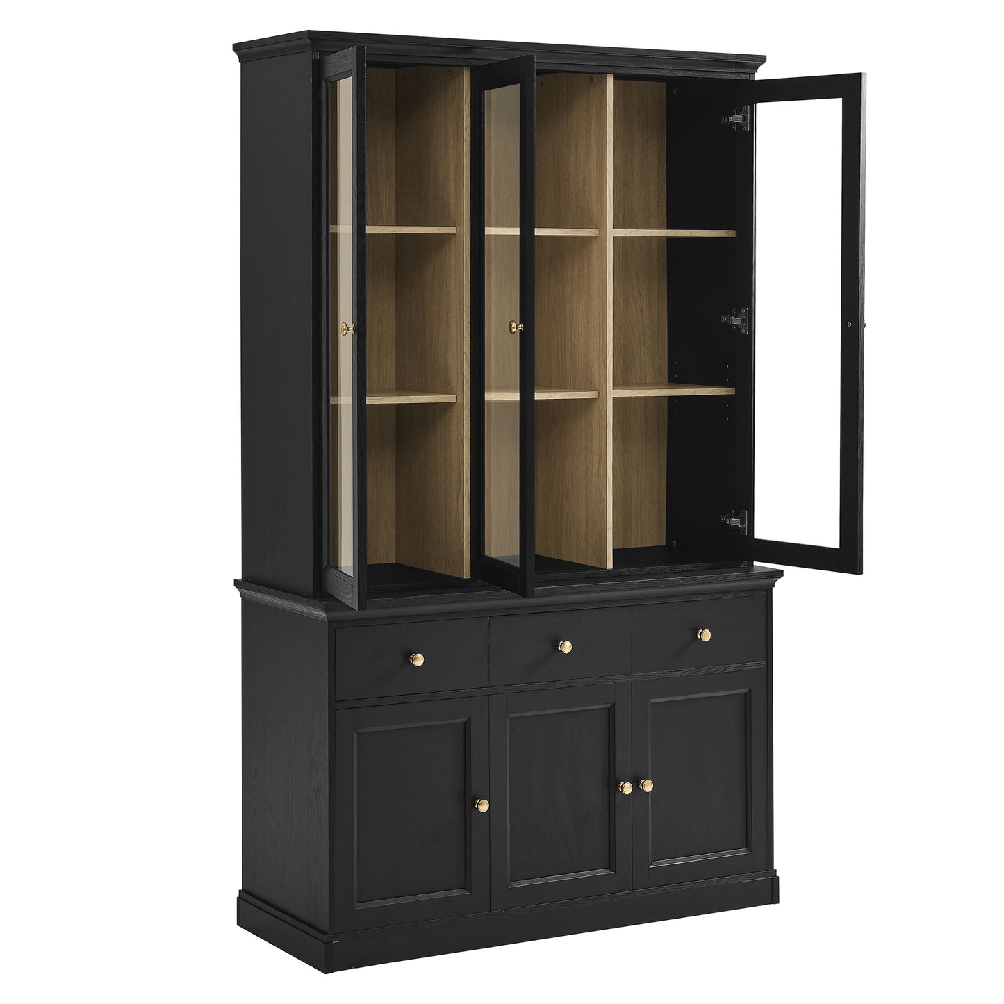 Amara 79 Inch Large Storage Display Cabinet by Modway EEI-7449-BLK-OAK