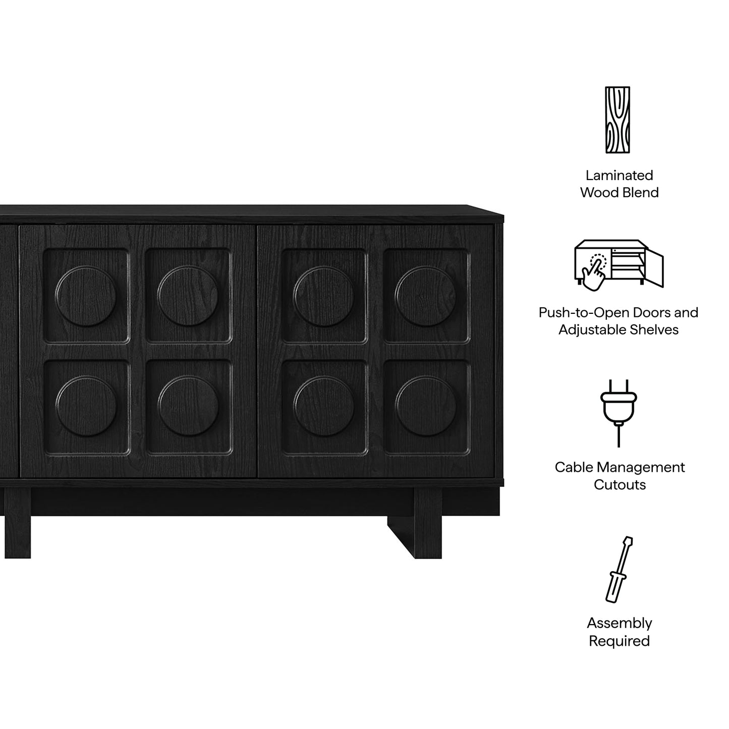 Knox 71 Inch TV Stand by Modway EEI-7450-BLK