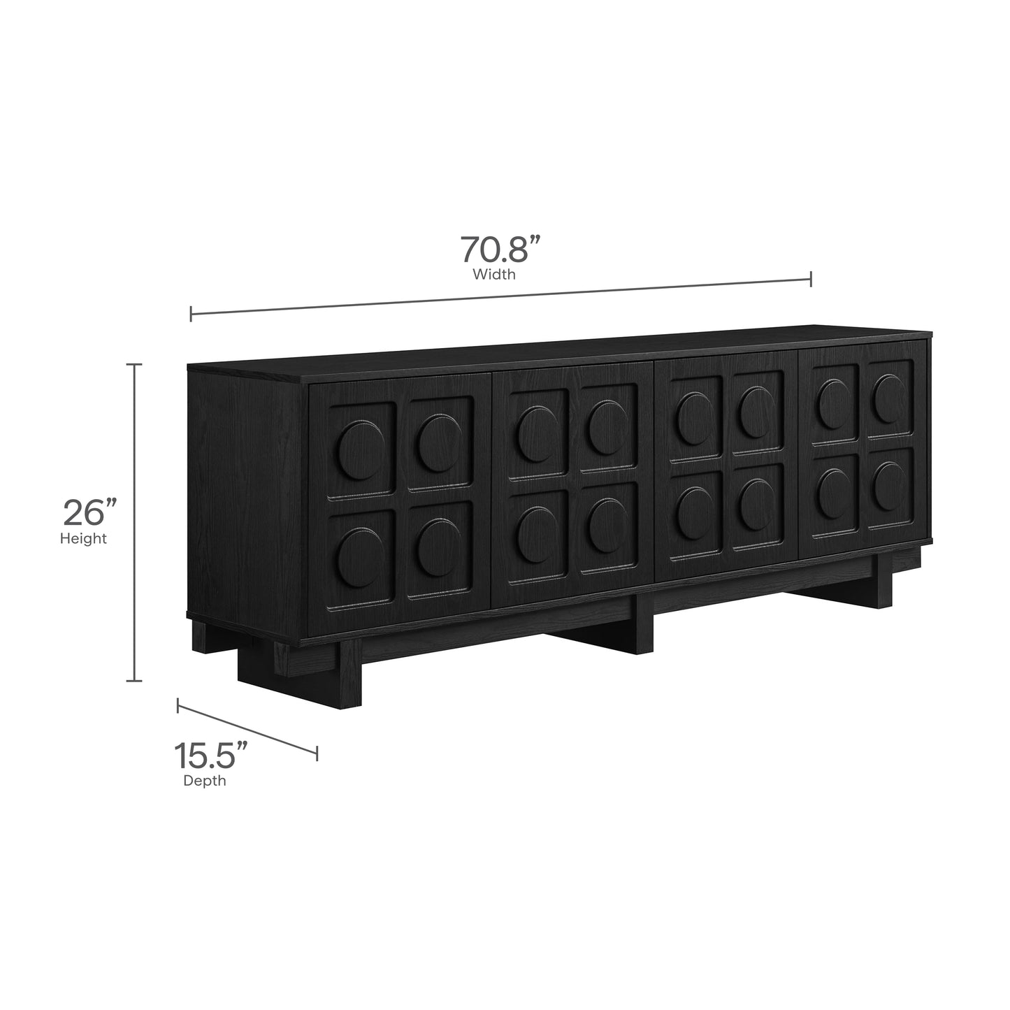 Knox 71 Inch TV Stand by Modway EEI-7450-BLK