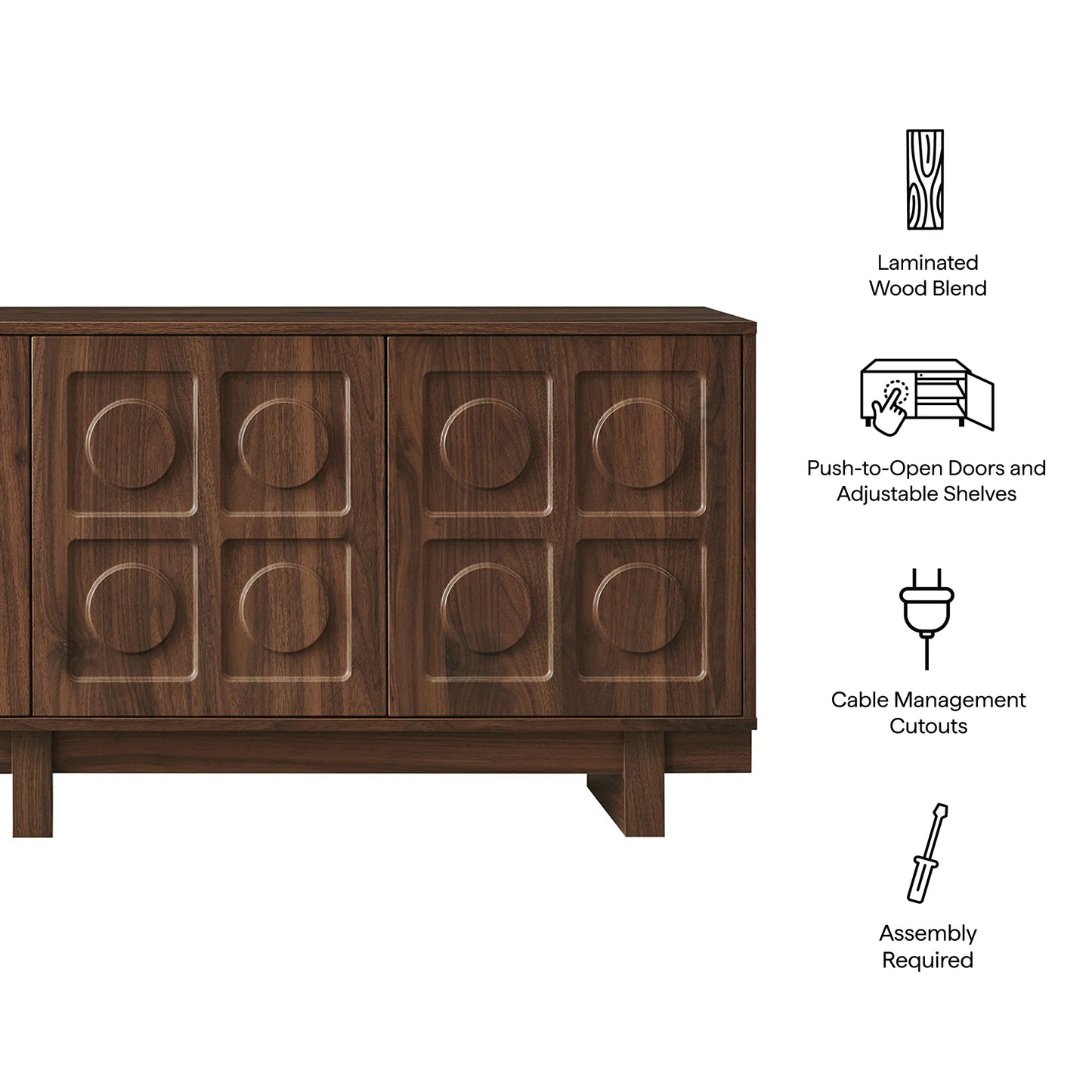 Knox TV Stand by Modway EEI-7450 - Mid-Century Inspired Media Console with Storage