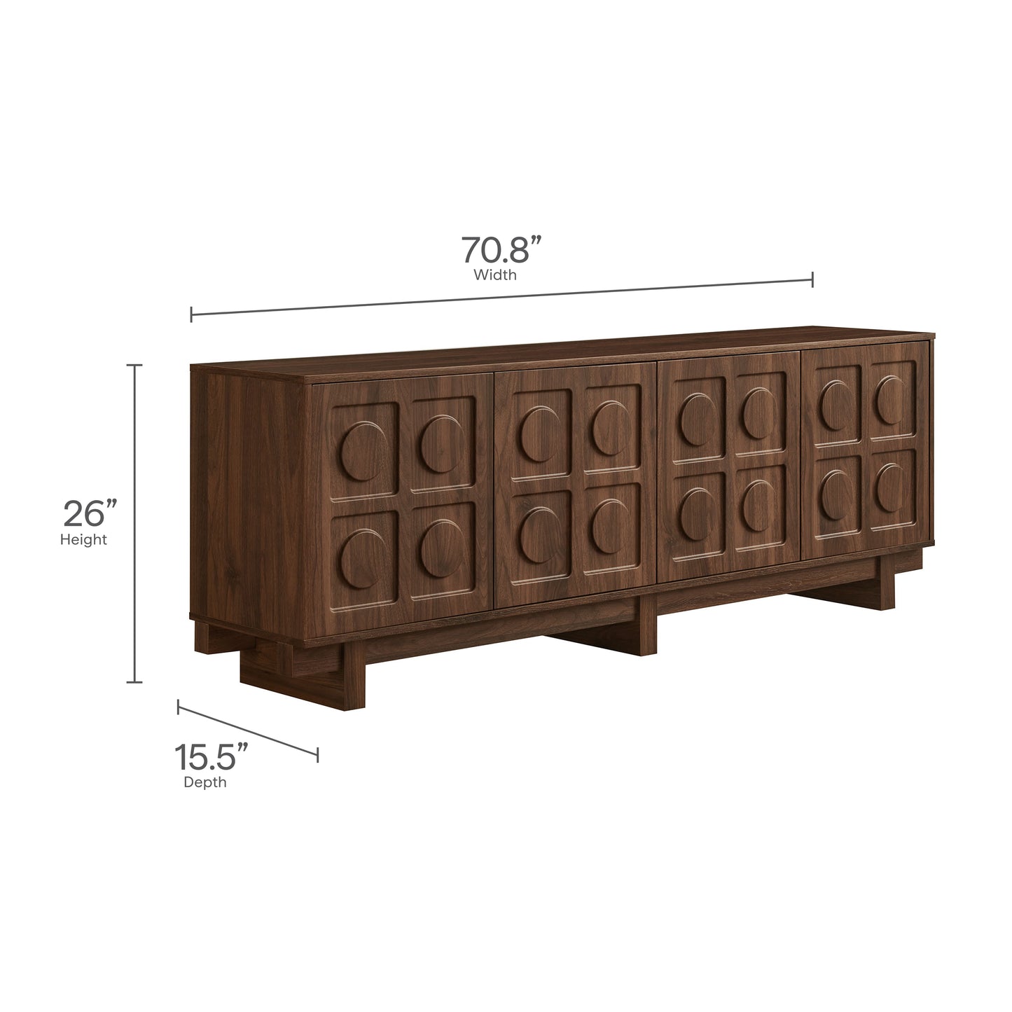 Knox TV Stand by Modway EEI-7450 - Mid-Century Inspired Media Console with Storage