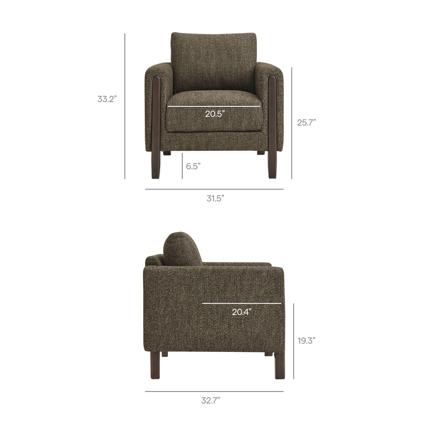 Hawken Boucle Fabric Accent Armchair by Modway Upholstered Modern Living Room Chair