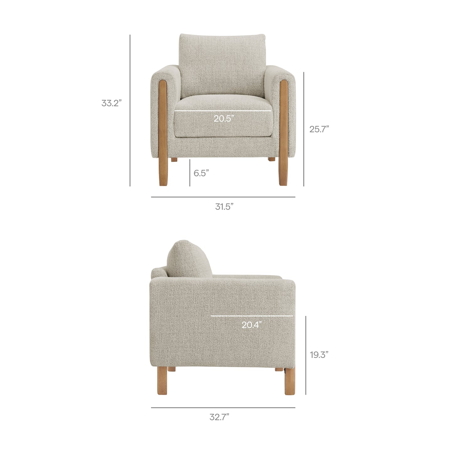 Hawken Boucle Fabric Accent Armchair by Modway Upholstered Modern Living Room Chair