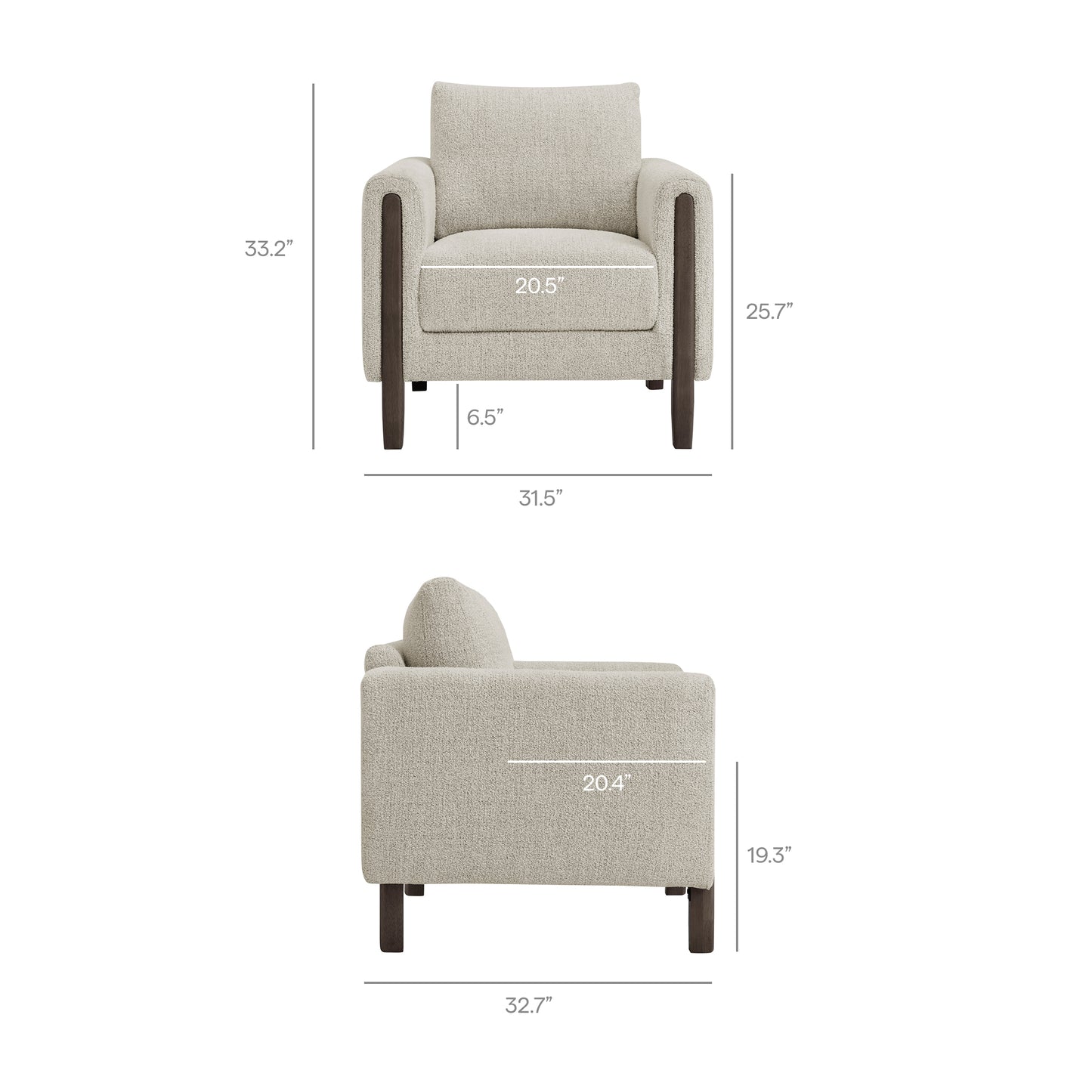 Hawken Boucle Fabric Accent Armchair by Modway Upholstered Modern Living Room Chair