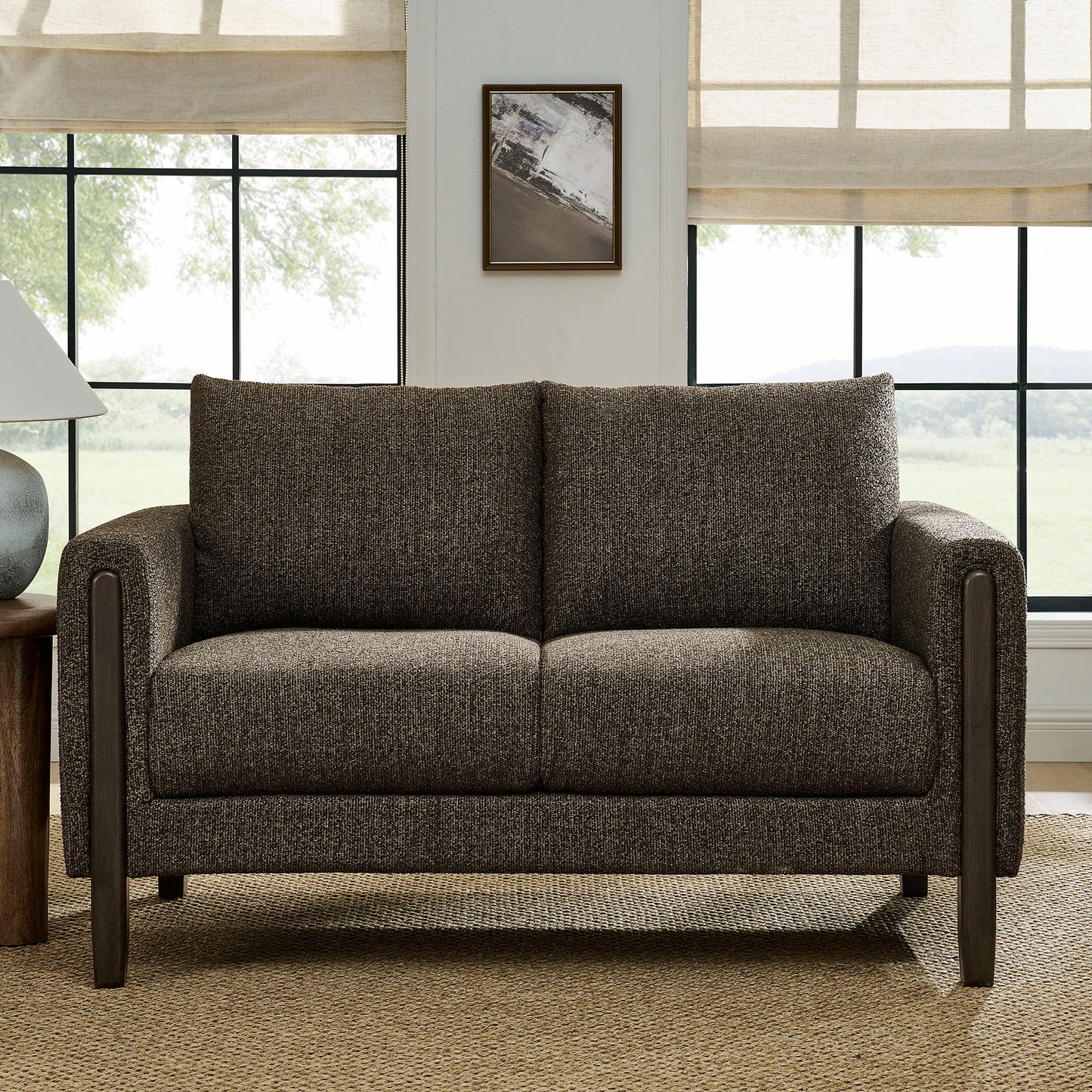 Hawken Boucle Fabric Loveseat by Modway - Mid-Century Modern Upholstered Accent Sofa