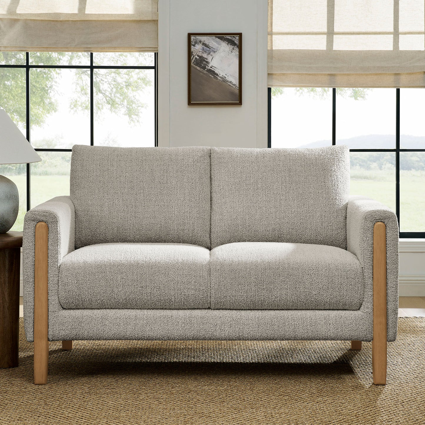 Hawken Boucle Fabric Loveseat by Modway - Mid-Century Modern Upholstered Accent Sofa