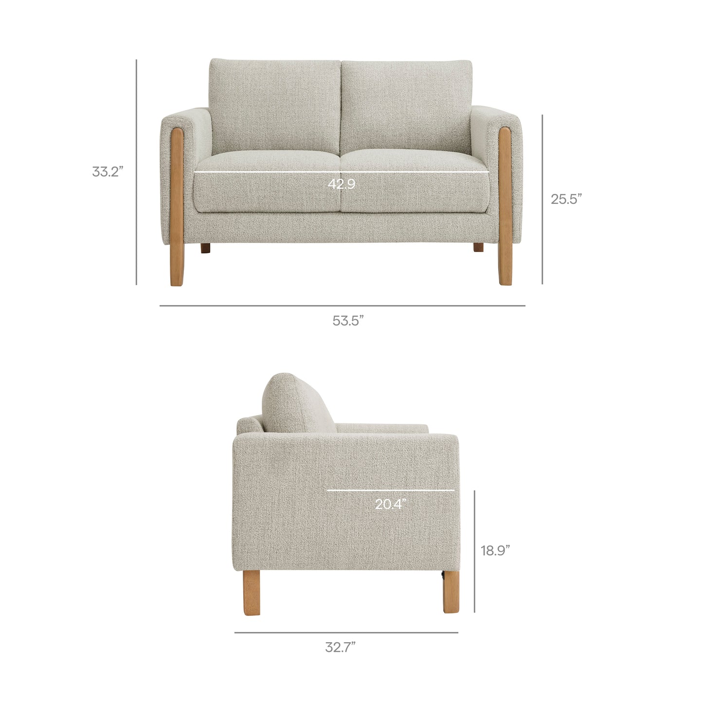 Hawken Boucle Fabric Loveseat by Modway EEI-7460-PCH-BEE