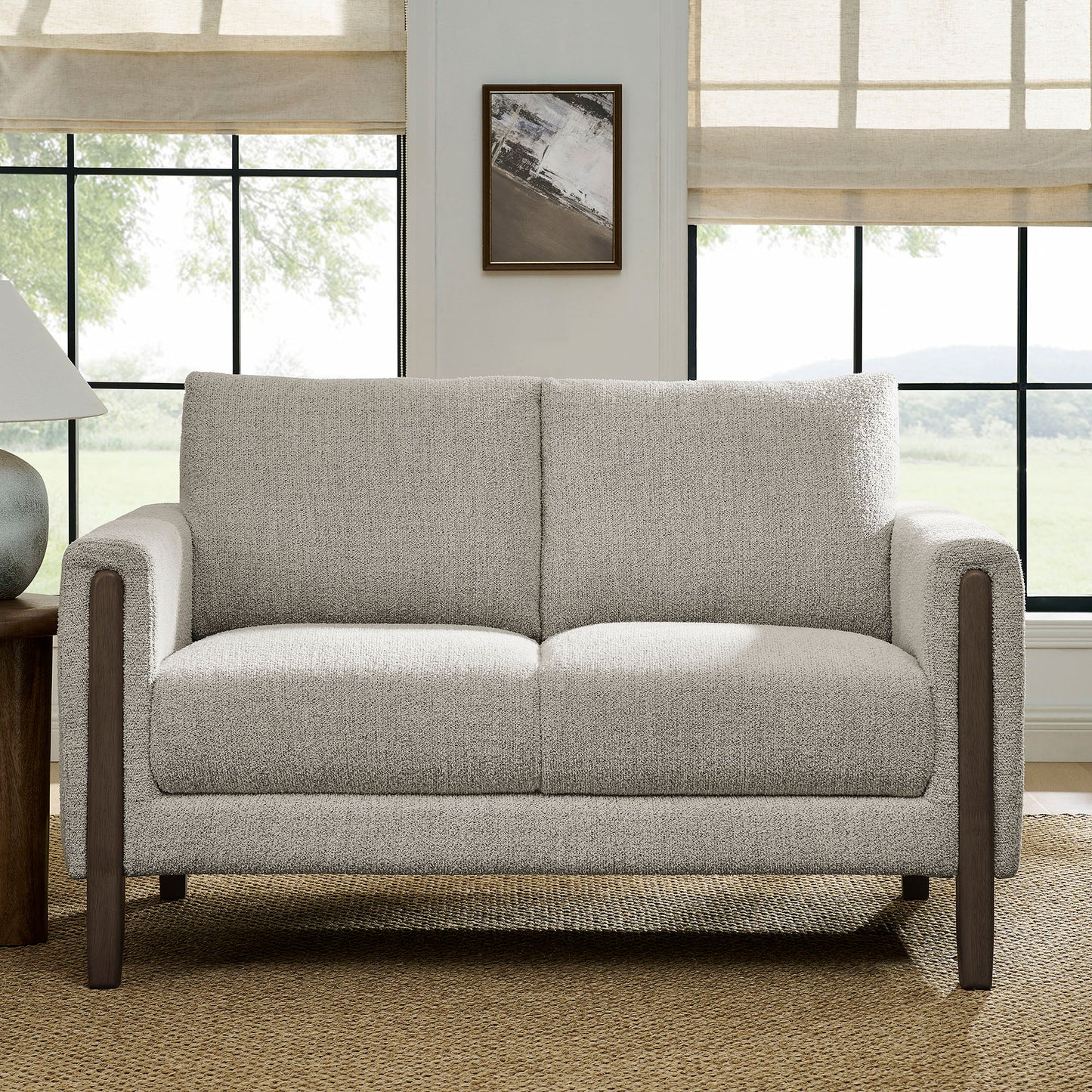 Hawken Boucle Fabric Loveseat by Modway - Mid-Century Modern Upholstered Accent Sofa
