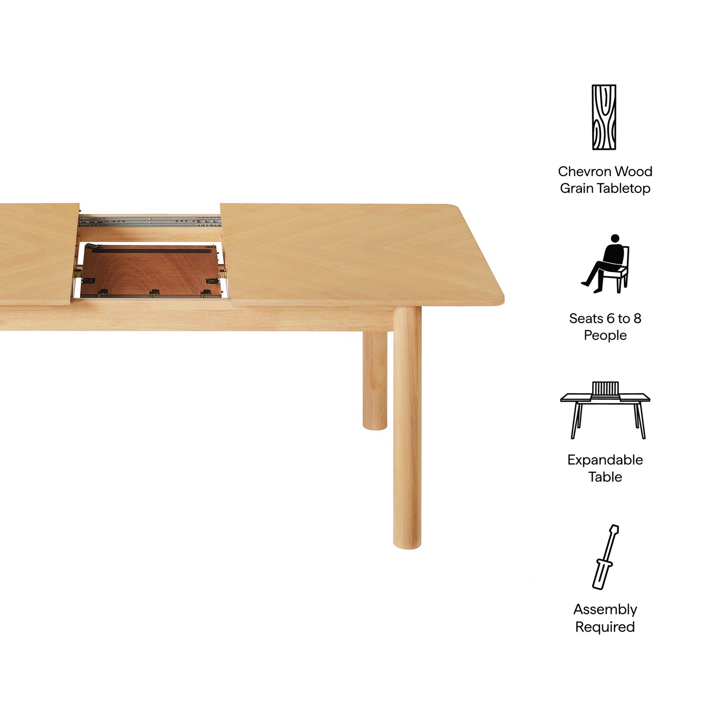 Alba Extendable Dining Table by Modway EEI-7464 | Contemporary Dining Collection