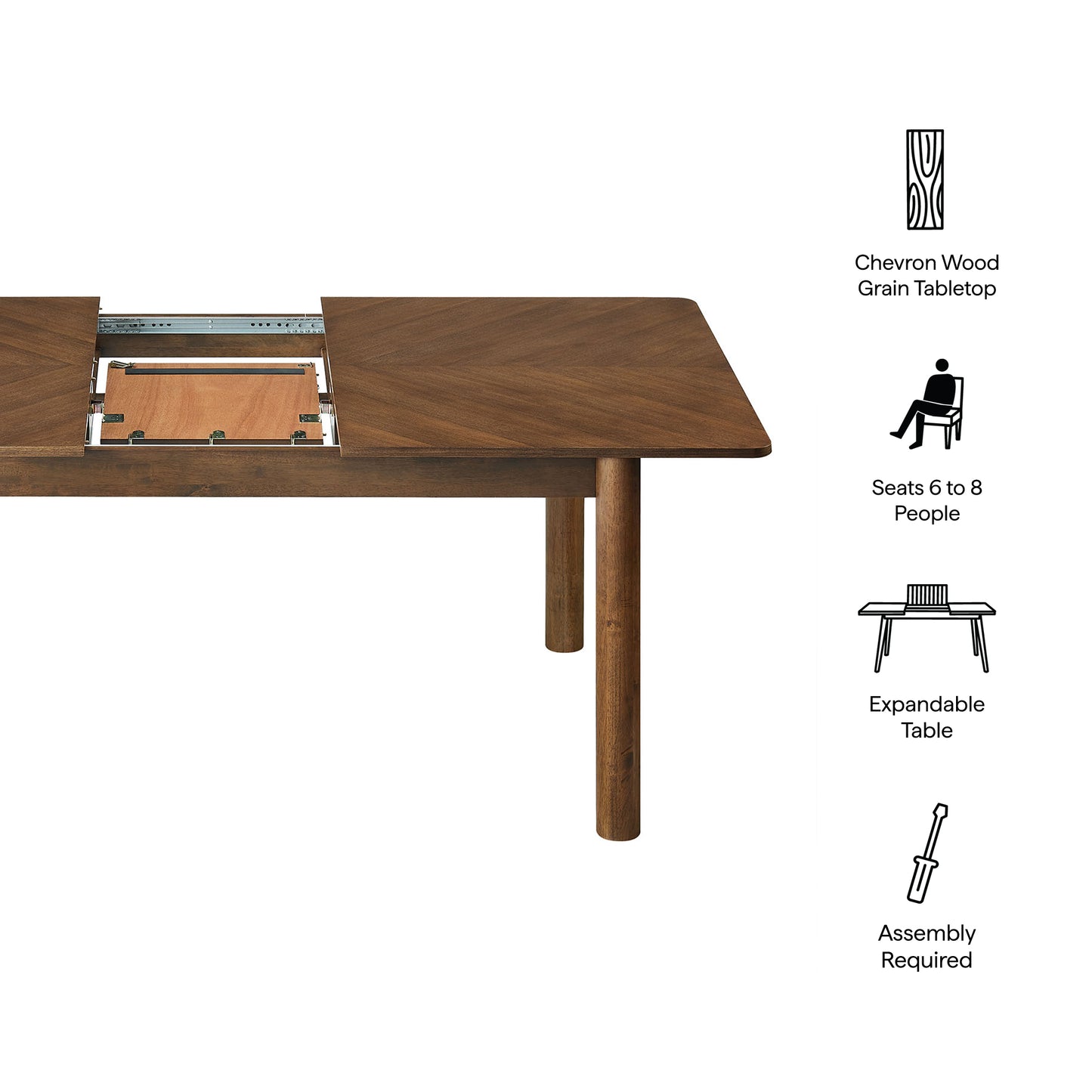 Alba Extendable Dining Table by Modway EEI-7464 | Contemporary Dining Collection